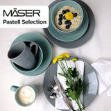 MÄSER Pastel Selection, Modernes Geschirr Set voor 4 Personen, 16-teiliges Kombiservice aus Keramik, Steinzeug, Türkis-Grün