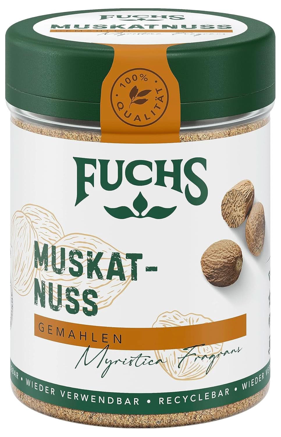 Fuchs Gemalen nootmuskaat, 50 gram Specerijen Naty Shop