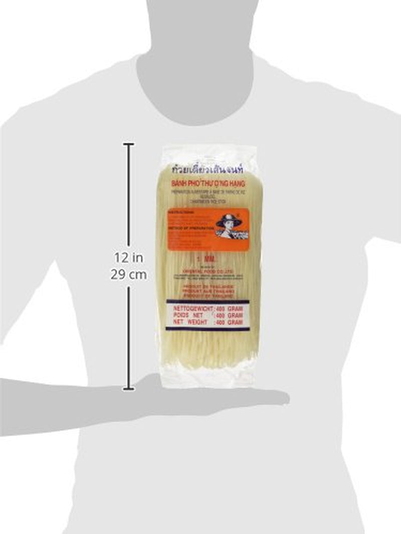 Rijstnoedels - Thaise, 1 mm brede rijstlintnoedels, gemaakt van rijstmeel - 17 x 400 g