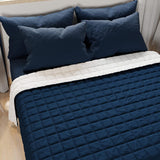 PETTI Artigiani Italiani - Eenpersoonsbeddekbed, dubbelzijdig dekbed, lentedekbed, nachtblauw, wit, 100% Made in Italy Dekbedden en dekbedden Naty Shop