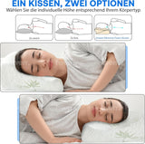 Orthopedisch neksteunkussen van traagschuim - Ergonomisch kussen, anti-snurkkussen voor zij-, buik- en rugslapers, kussen, 60 cm x 40 cm x 12 cm Cervicale orthopedische kussens Naty Shop