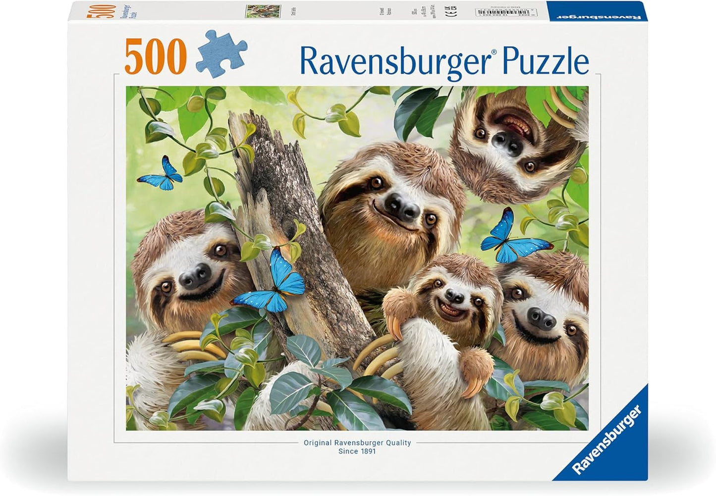 Ravensburger Puzzel 12000203 - Luiaard Selfie - legpuzzel 500 stukjes voor volwassenen en kinderen vanaf 10 jaar, puzzel met dierenmotief Puzzel Naty Shop