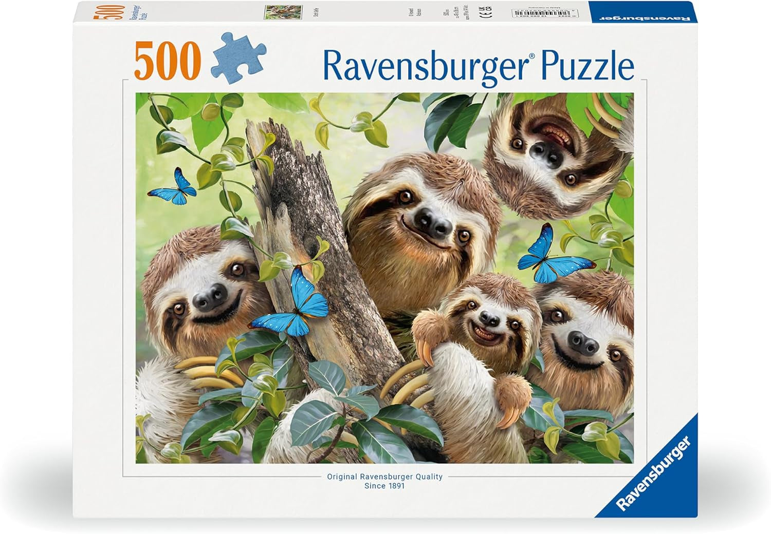 Ravensburger Puzzel 12000203 - Luiaard Selfie - legpuzzel 500 stukjes voor volwassenen en kinderen vanaf 10 jaar, puzzel met dierenmotief Puzzel Naty Shop