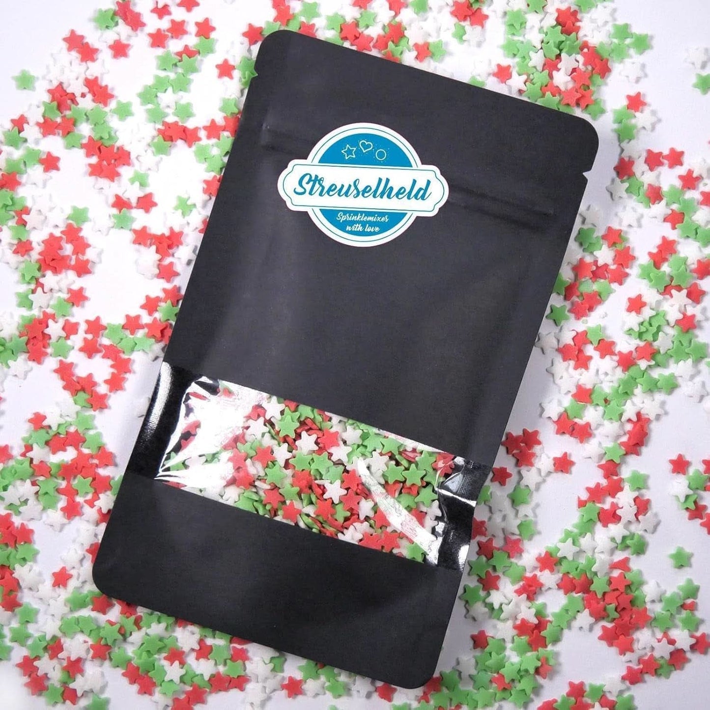 Strooi Hero, kerststerren, 40 gram Sprinkles Naty Shop