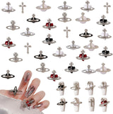 Planet Nail Art Charms, 32 Stück Saturn Shape Nagel Edelsteine ​​​​Für Acrylnägel, Glänzender Nagel Strasssteines Mädchen Nail Art DIY Handwerk Decoratie Zubehör
