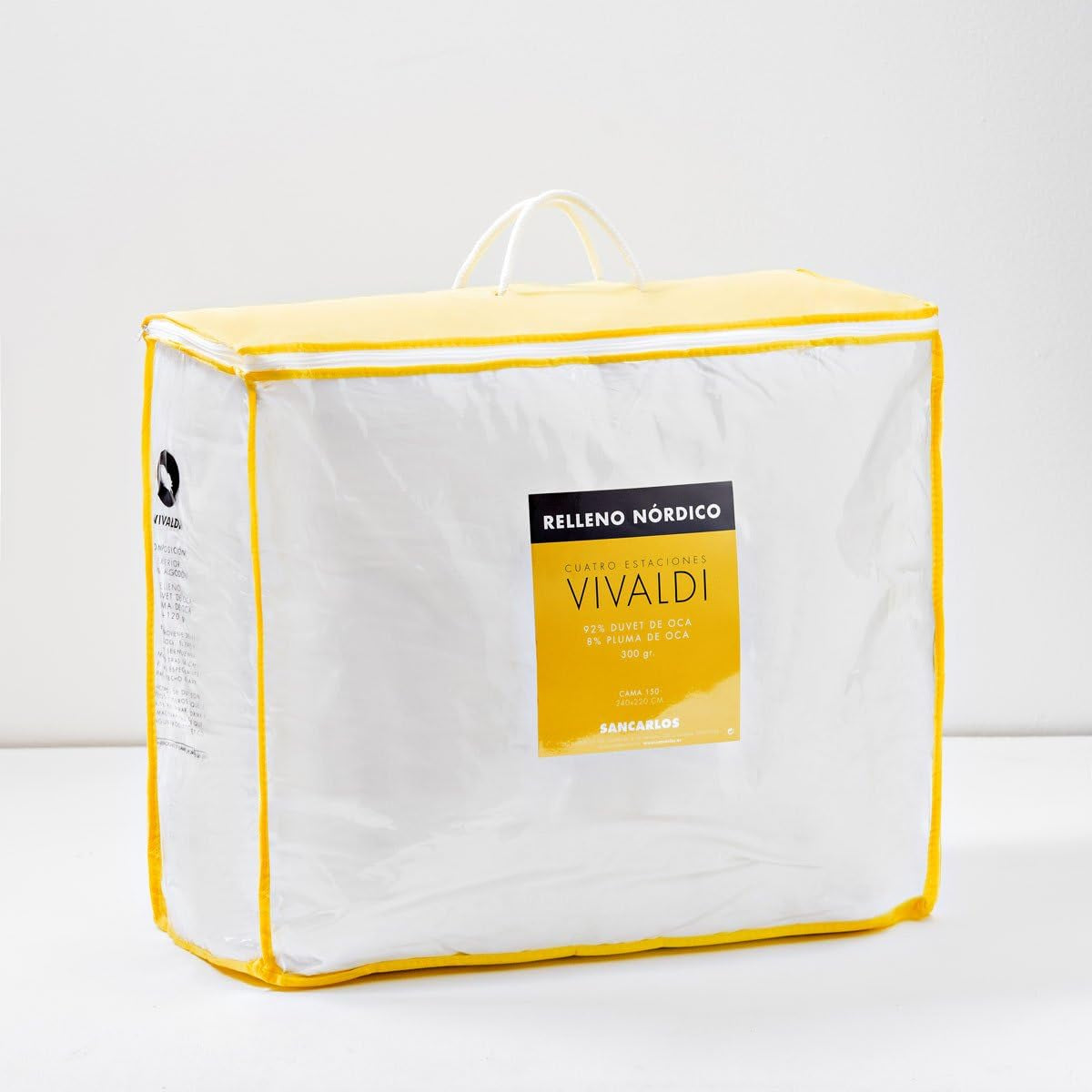 San Carlos Vivaldi - dekbed, dichtheid 180 G + 120 G, 92% dons, 8% veren, 4 seizoenen, wit Quilts en quilts Naty Shop