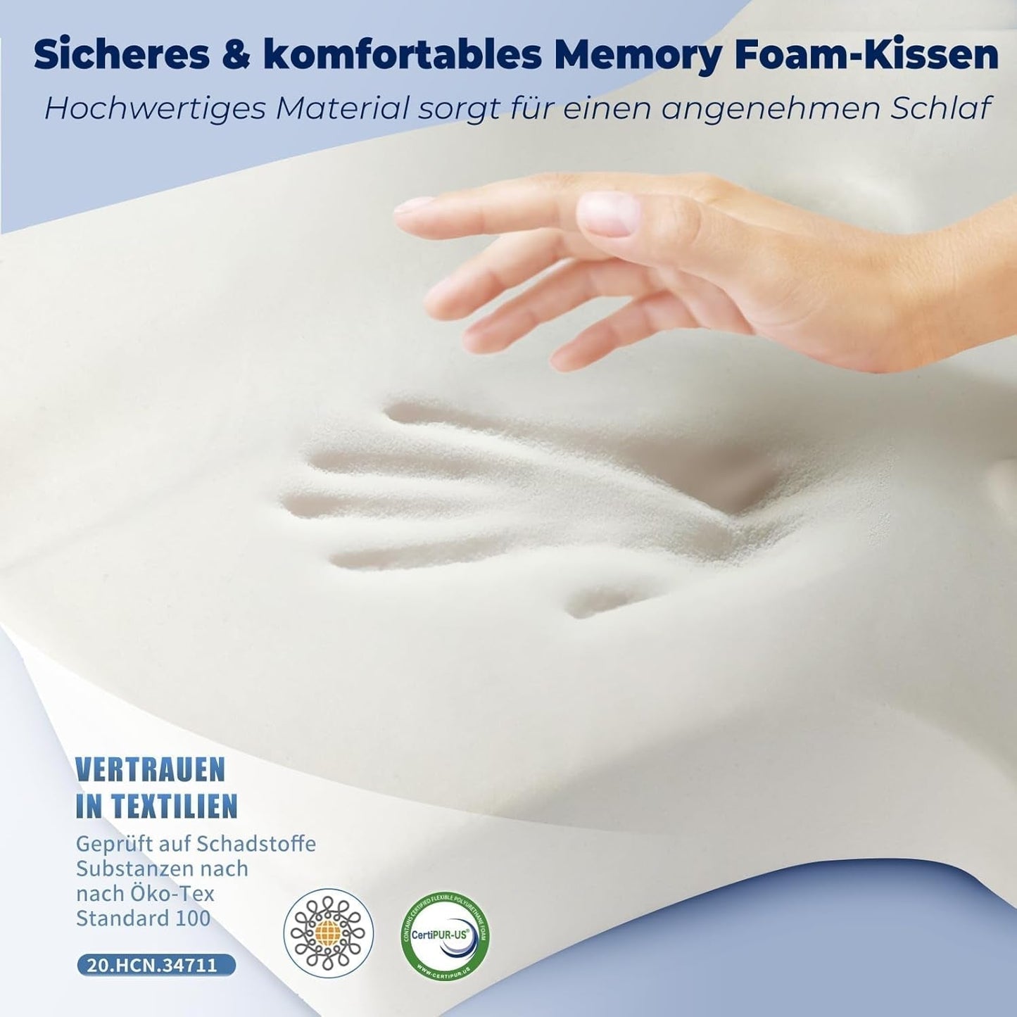SAHEYER orthopedisch kussen neksteunkussen hoofdkussen, ergonomisch nekkussen zijslaper kussen 60 X 40 X 13/11 cm traagschuim kussen voor zijslaper, rug en buik Cervicale orthopedische kussens Naty Shop