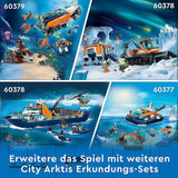 LEGO City Poolonderzoeksschip, grote drijvende speelgoedboot met helikopter, opblaasbare boot, Rov-onderzeeër, Vikingwrak, 7 minifiguren en orkafiguur, cadeau voor kinderen vanaf 7 jaar 60368 Bouwsets Besuche in LEGO-Store