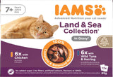 IAMS Delights Natvoer voor oudere katten - Multipack met kip en vis in saus, hoogwaardig natvoer voor katten ouder dan 7 jaar, 12 x 85 g