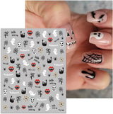 8 Blatt Nagelsticker Halloween Nagelstickers Selbstklebend Niedliches Kürbis-Schädel-Spinnennetz Niedlichen Kinder Geist Nail Art Sticker Decoratie Nageldesign Zubehör