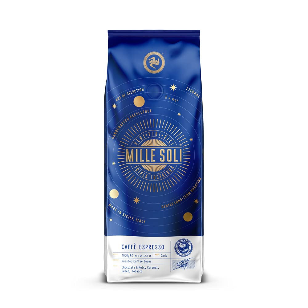 Caffè Espresso - Espressobohnen 1kg - Traditionele driefasige bereiding in de hand - Premium Kaffeebohnen met perfecte crema en säurearm voor volledig geautomatiseerde en Siebträger