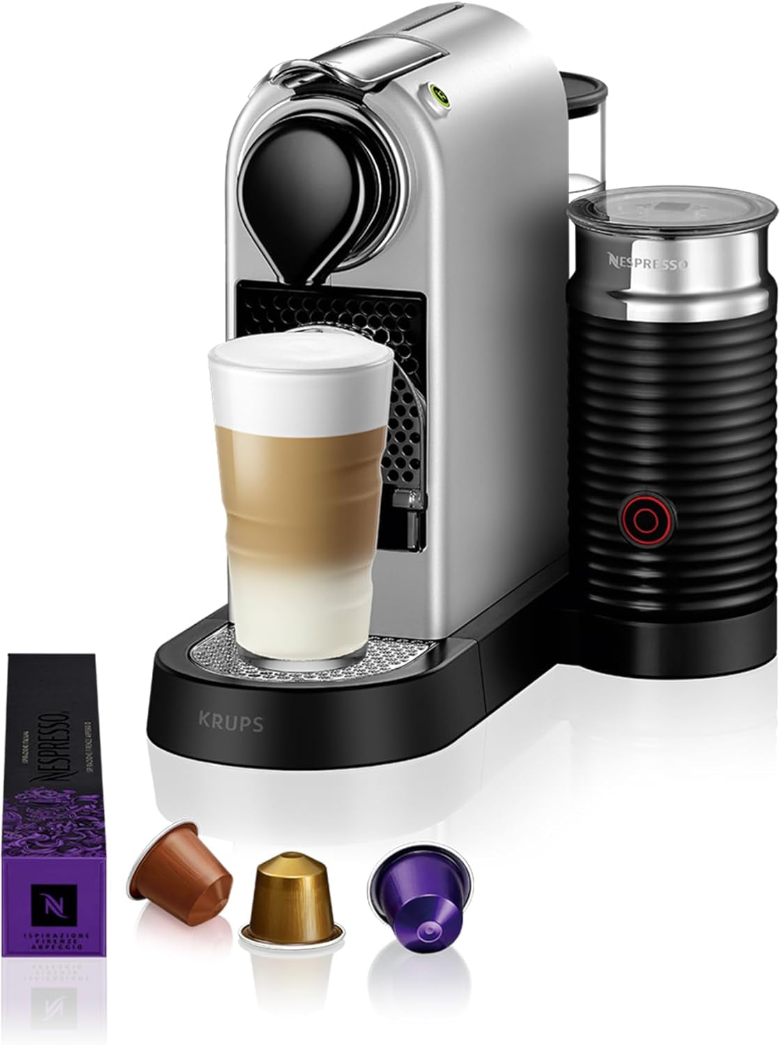 Espressomachine met Nespresso-capsules XN761B Citiz&Milk | Automatische standby-modus | 1260 watt | Capaciteit watertank: 1 l | Pompdruk: 19 bar | Zilver