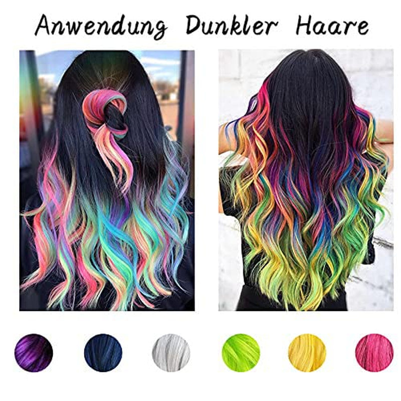 Byhoo 6PCS tijdelijke haarverf voor zwart haar, haarkrijt, wasbare haarverf, cadeau-idee voor meisjes, verjaardagscadeau voor tieners. Haarverf van Naty Shop