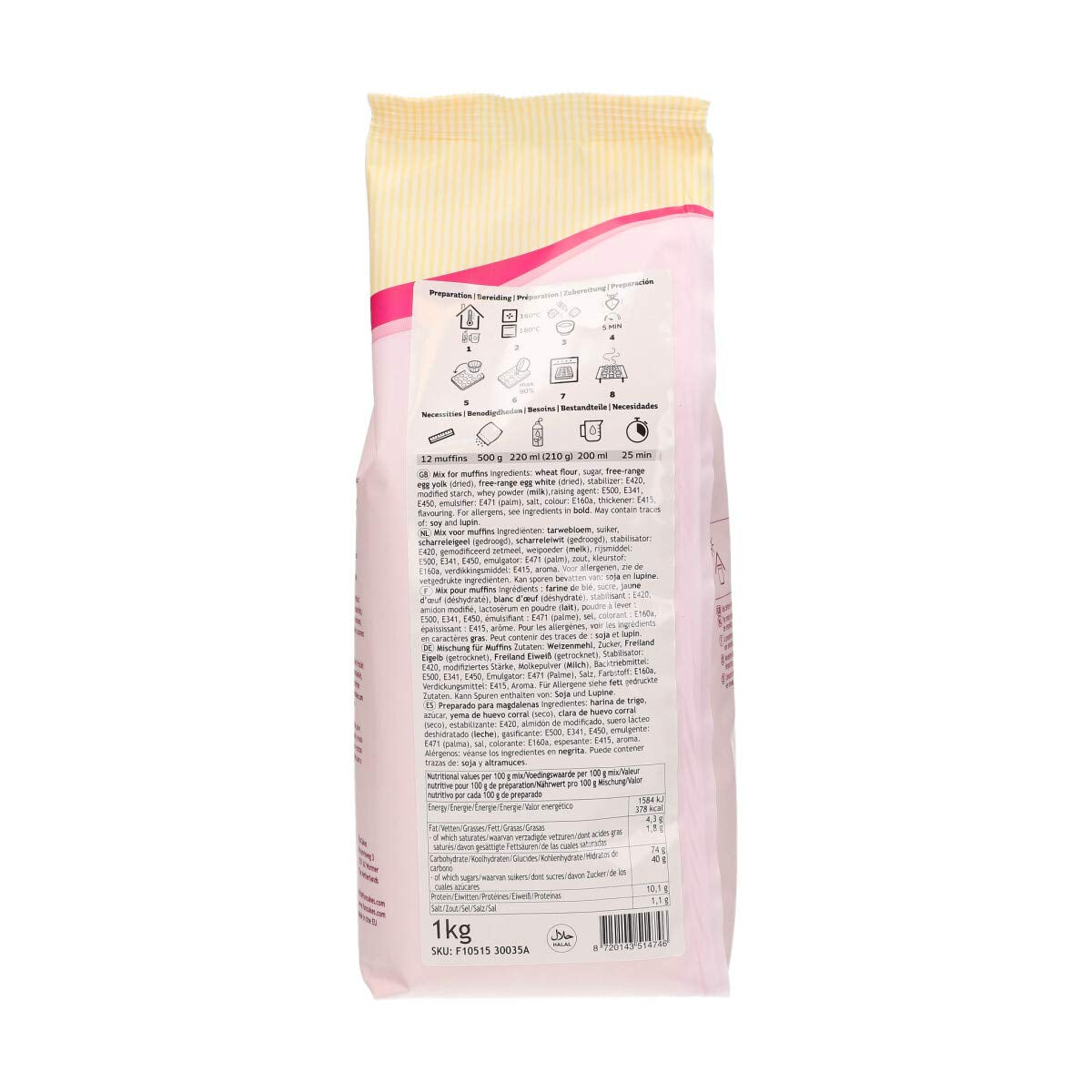 Funcakes Mix Für Muffins, Backen Sie Einfach Köstliche Muffins, Perfekte Amerikaanse Muffins, Geeignet Für Die Herstellung Von Blaubeermuffins Oder Schokoladensplitter-Muffins, Halal., 1 Kg Naty Shop