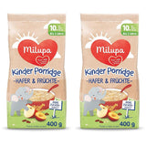 Milupa Babypap - Haver- en fruitpap 10 maanden tot 3 jaar babyvoeding 1 x 400 g (pak van 2)