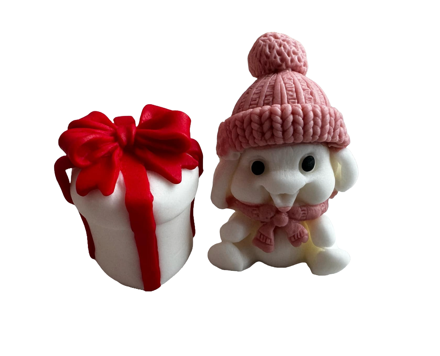 Set van 2 eetbare decoraties van suikerpasta, Emotie van geschenken, meisjes Decoraties van Sugar Paste Naty Shop