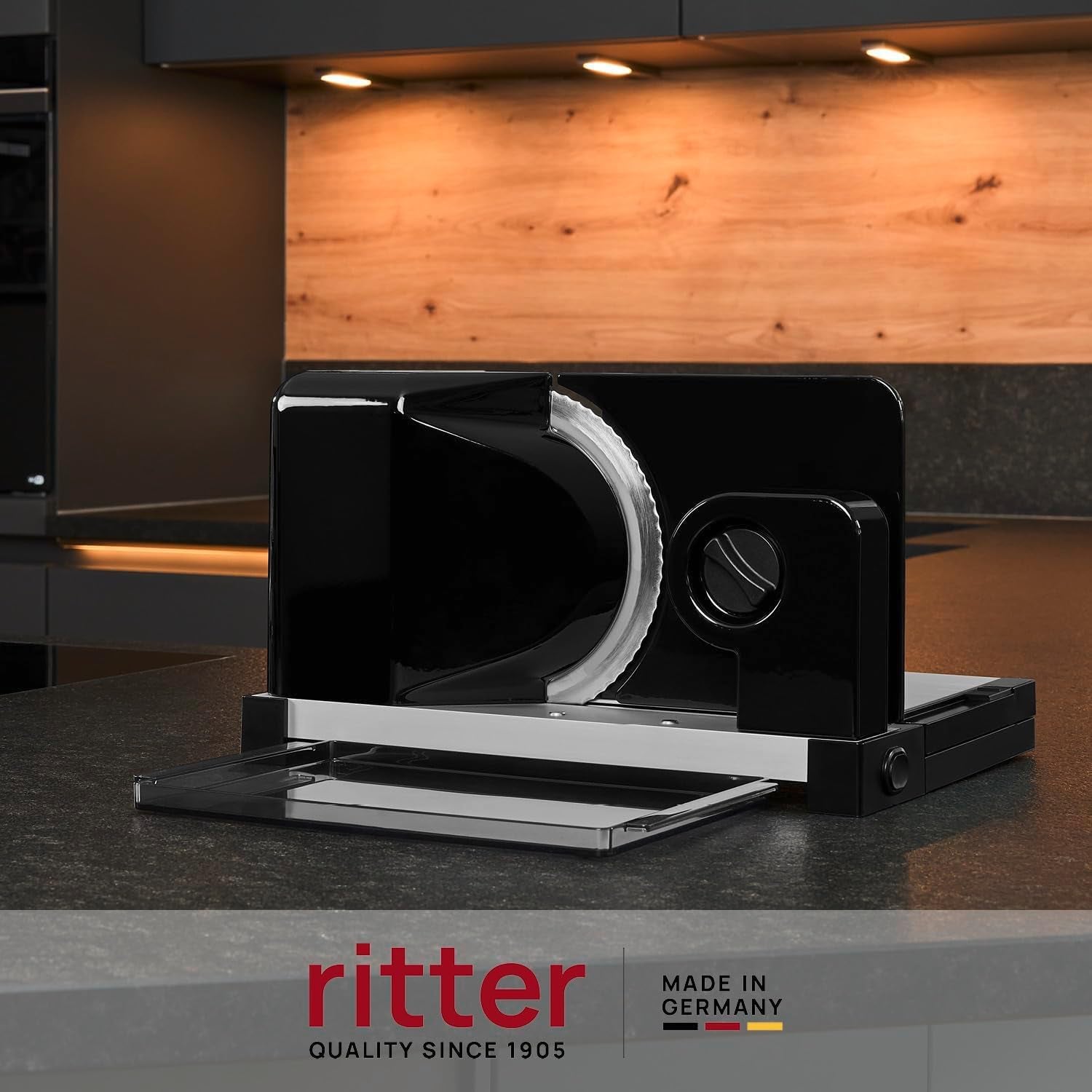 Ritter Icaro 5 multifunctionele opvouwbare elektrische snijmachine en metalen broodsnijmachine met milieuvriendelijke motor, Made in Germany Shredders en snijmachines Naty Shop