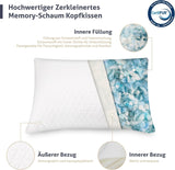 EGO HOME traagschuim kussen 40x80 cm met versnipperd traagschuim - Ademend, ergonomisch neksteunkussen voor zij-, rug- of buikslapers - Oeko-Tex gecertificeerd - Wasbare hoes
