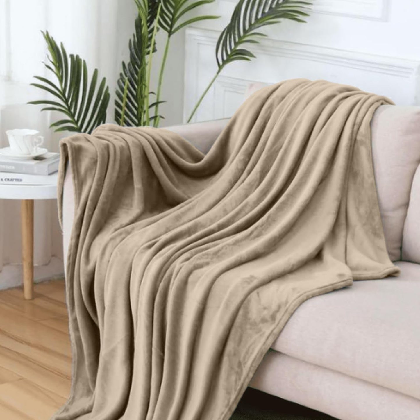 Komfortec donzige deken, comfortabele deken, fleecedeken, Oeko-Tex gecertificeerd, superzacht, 150X200 Cm, 260 G/M², beige Bedden en dekens Besuche den Komfortec-Store