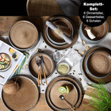 Moritz & Moritz SOLID 18-delige steengoed serviesset voor 6 personen - serviesset voor 6 personen, bestaande uit 6 dinerborden, 6 dessertborden en 6 dinerborden