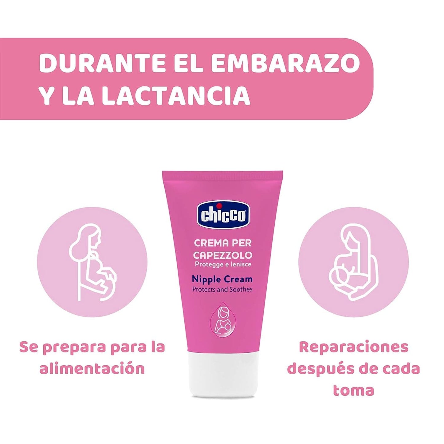 Chicco Brustwarzencreme, Bereitet Die Brustwarze Auf Das Stillen Vor, Nährend, Parfümfrei Und Sicher Für Kinder, Hinterlässt Keine Flecken Auf Dem Gewebe Accessoires Voeding en borstvoeding Bebe Naty Shop