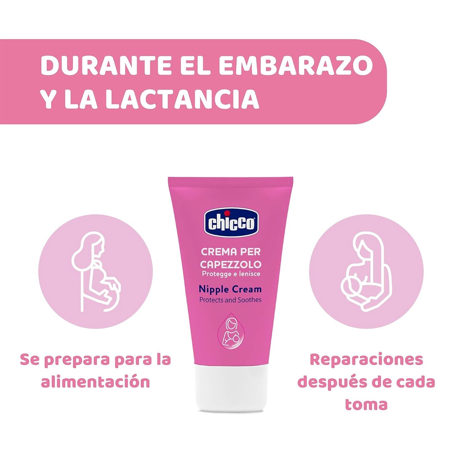 Chicco Brustwarzencreme, Bereitet Die Brustwarze Auf Das Stillen Vor, Nährend, Parfümfrei Und Sicher Für Kinder, Hinterlässt Keine Flecken Auf Dem Gewebe Accessoires Voeding en borstvoeding Bebe Naty Shop