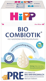 Melkformule met biologische melk Hipp PRE BIO Combiotik, verpakking van 4 (4 x 600g) Naty Shop Pre Bio Combiotik nieuwe formule 4 x 600 gram