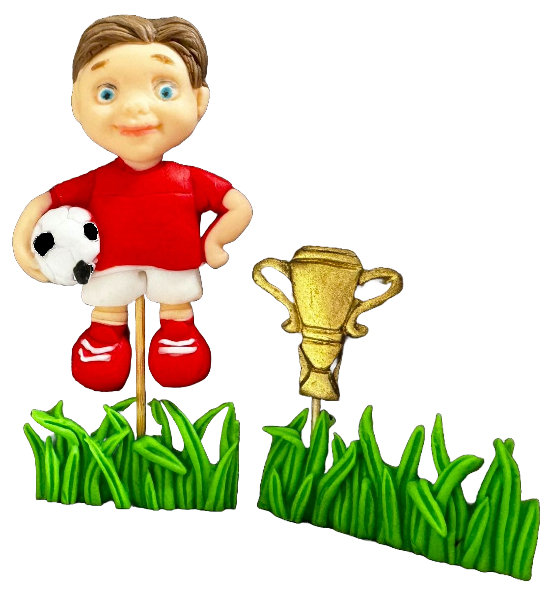 Set van 4 eetbare suikerdecoraties, Voetballer Sugar Paste Decorations Naty Shop