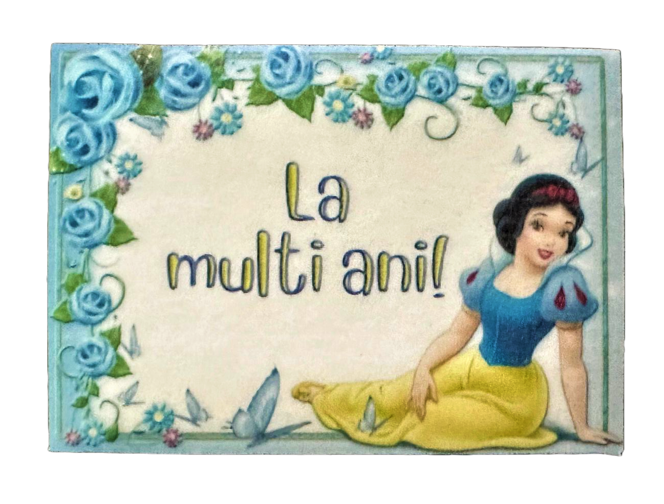 Eetbare suikerdecoratie, Sneeuwwitje - "Gefeliciteerd met je verjaardag!" Decoraties van Nati Shop Suikerpasta