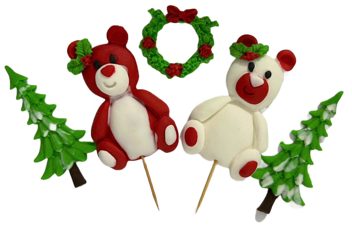 Set eetbare suikerdecoraties, Kerstsuikerpasta Decoraties Nati Shop