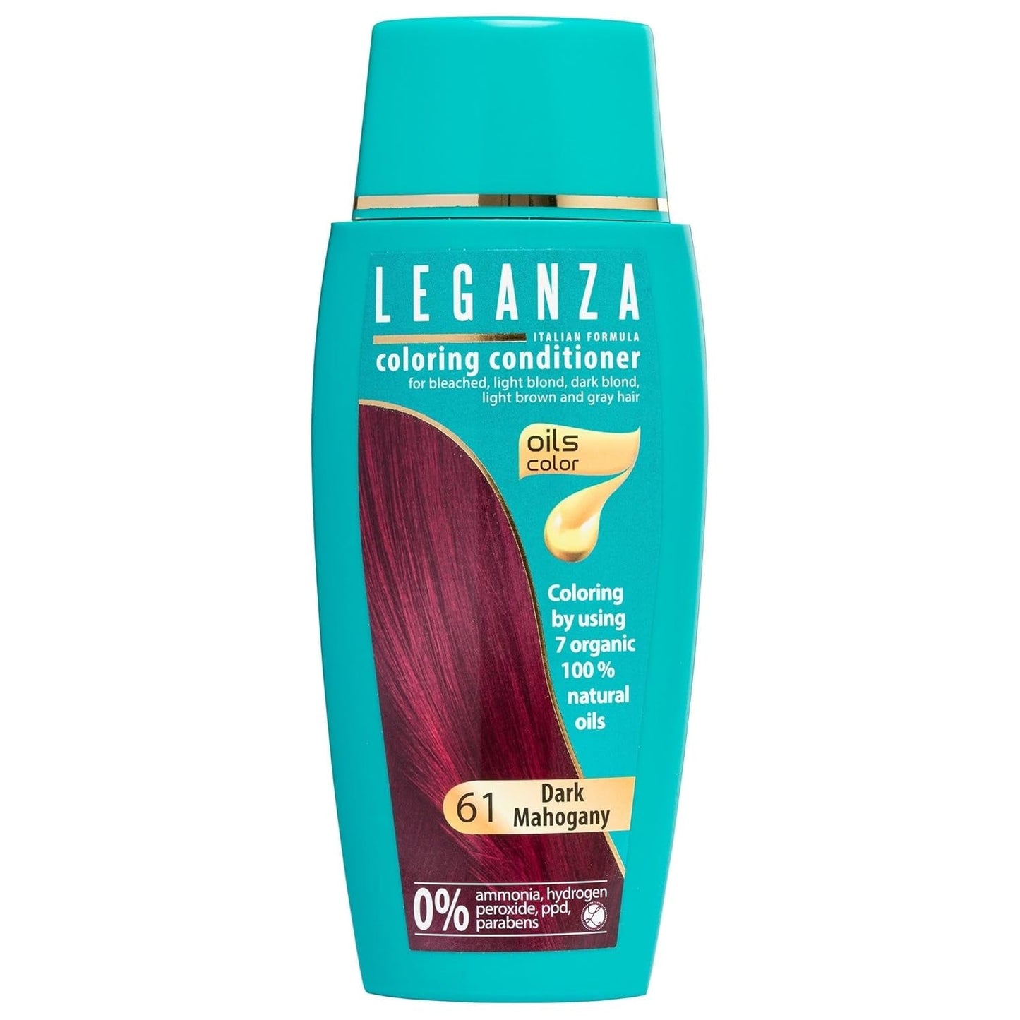 Leganza Natuurlijke Balsem Haarverf Kleur 71 Café Latte | Haarverf zonder ammoniak | Verrijkt met 7 natuurlijke oliën | 150 ml Naty Shop Haarverf 61 Donker Mahonie