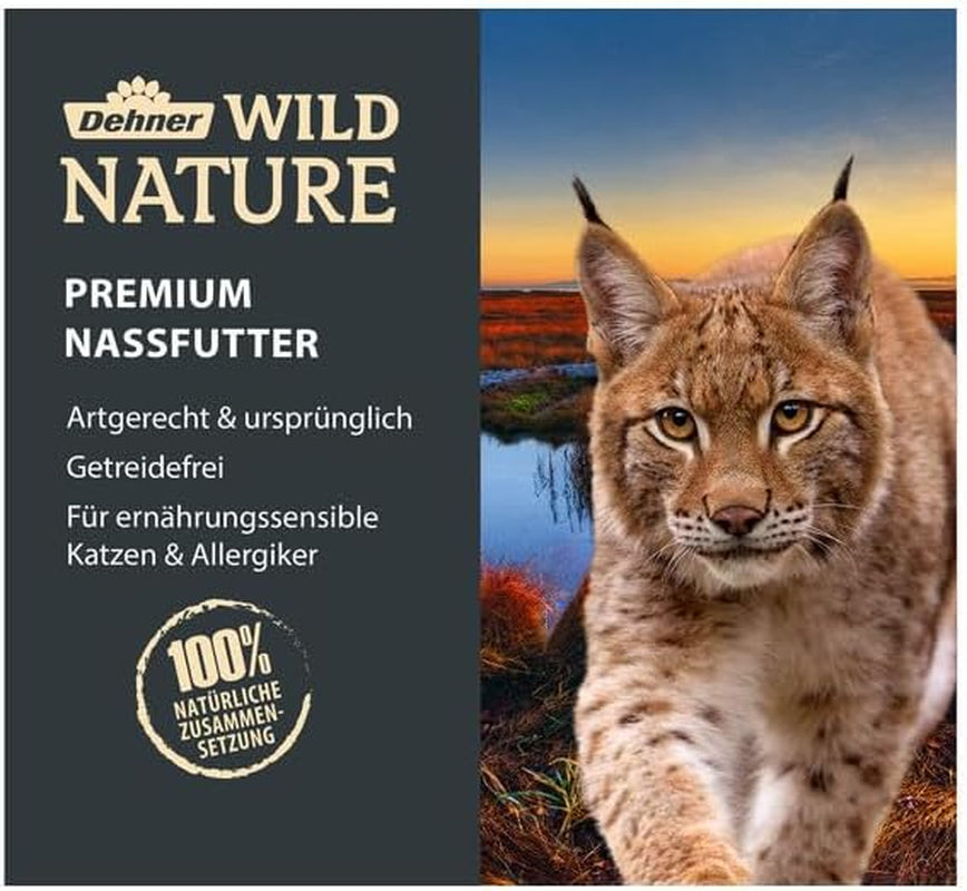 Dehner Wild Nature Katzenfutter Unterholz, Nassfutter getreidefrei / zuckerfrei, voor ältere Katzen, Wildschwein, 6 x 400 g dosis, (2,4 kg)