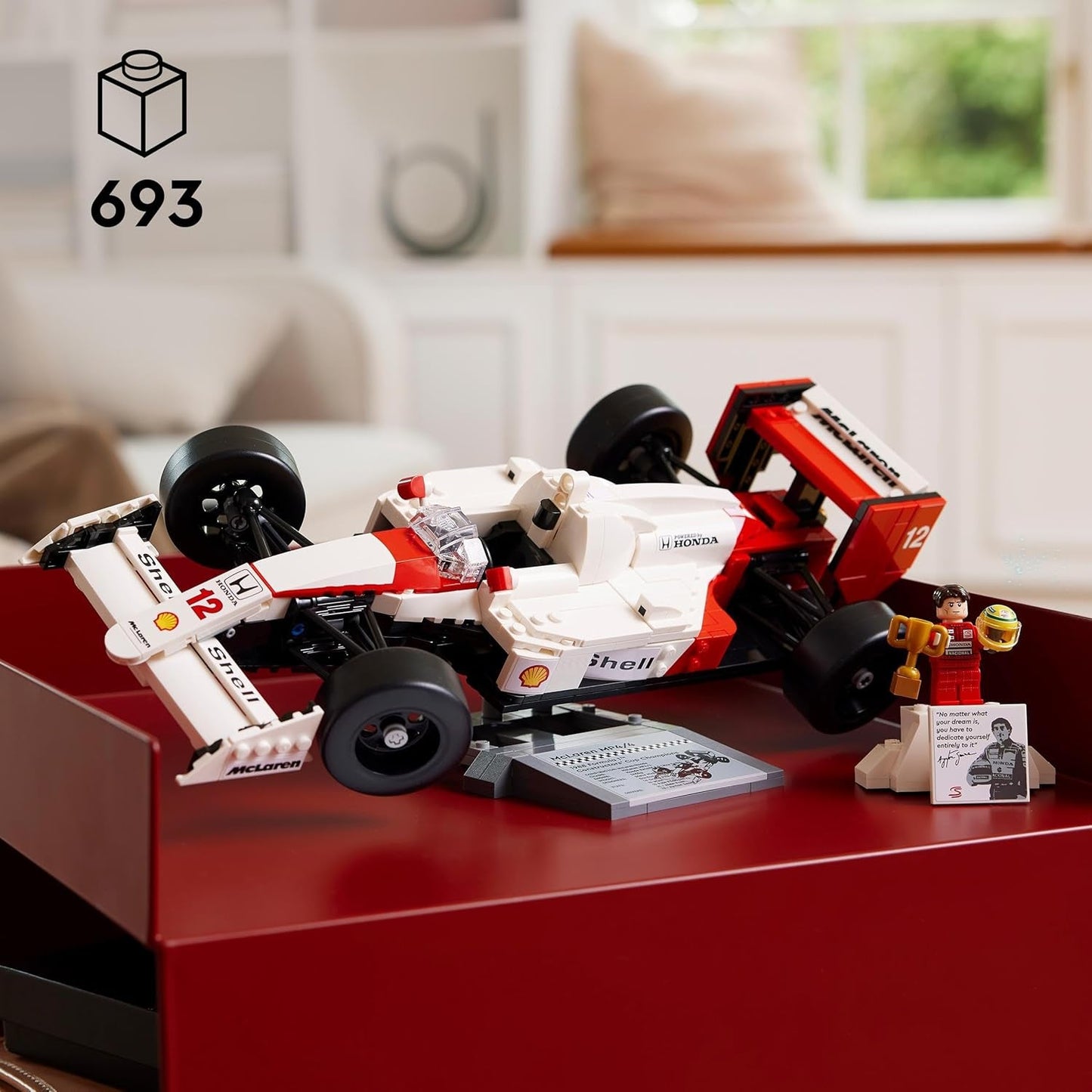 LEGO Icons Mclaren MP4/4 & Ayrton Senna modelautoset, F1 racewagenset voor volwassenen met racer-minifiguur, verzamelobject, cadeau-idee voor mannen, vrouwen, hem en haar 10330 bouwsets Bekijk de LEGO-Store