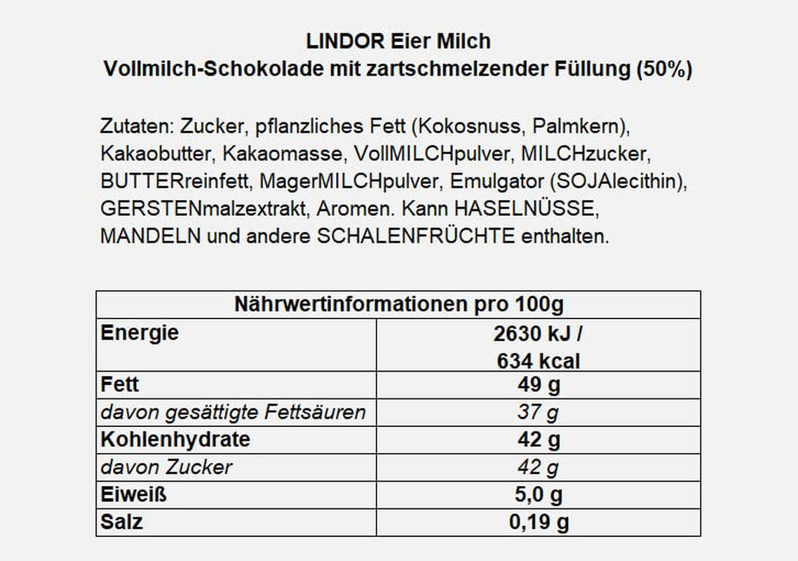 LINDOR eieren met Lindt chocolade | 4 dozen à 450 g | Of LINDOR met de meeste zorgen over de kwaliteit van uw geld, al dan niet en met anderen | Paaschocolade | Geschenk van chocolade | Paaseieren | Chocolade eieren