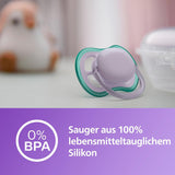Philips AVENT ultra air Fopspenen - Lichte en ademende fopspenen voor baby's van 0-6 maanden, BPA-vrij, met draagtas als sterilisator, 2-pack, model SCF085/24