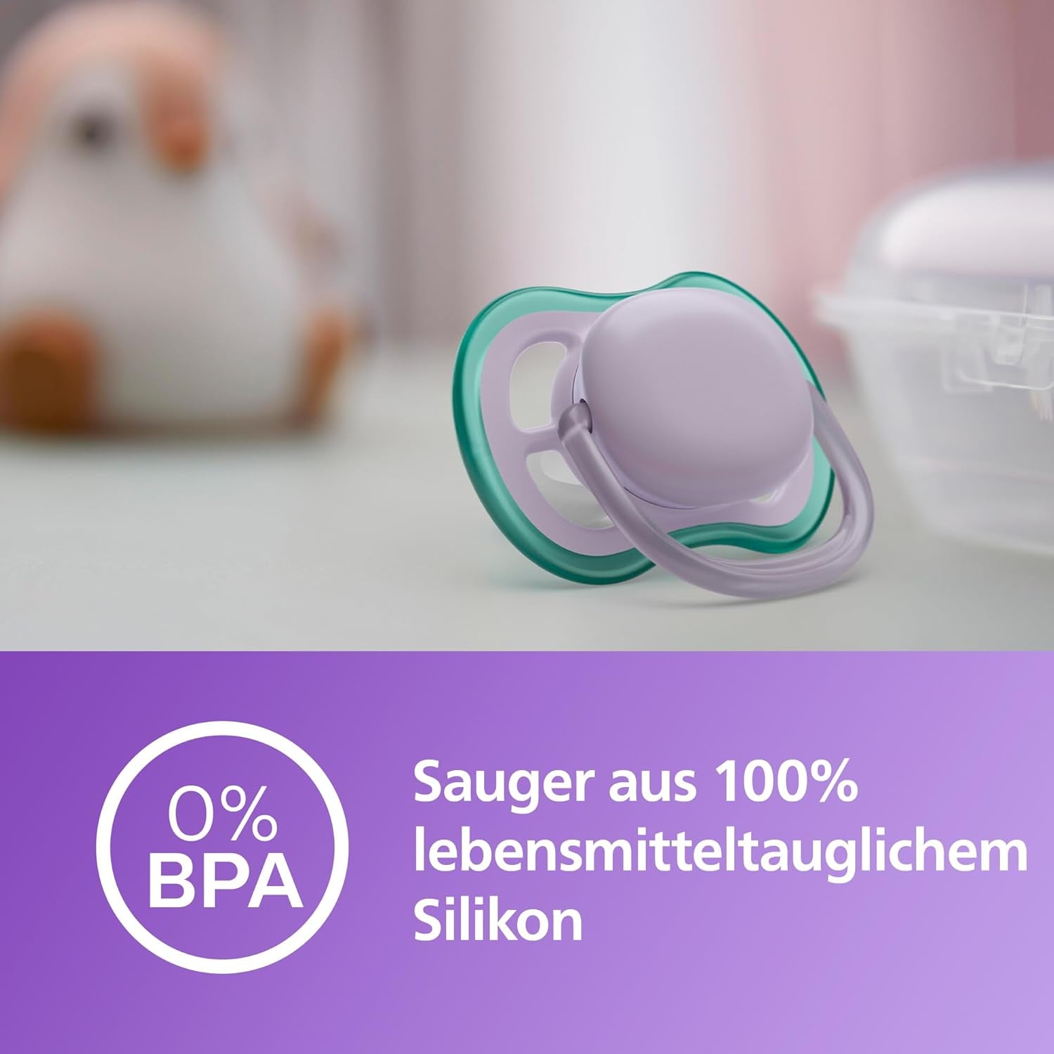 Philips AVENT ultra air Fopspenen - Lichte en ademende fopspenen voor baby's van 0-6 maanden, BPA-vrij, met draagtas als sterilisator, 2-pack, model SCF085/24
