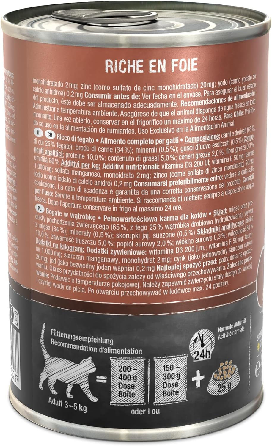 LEONARDO Natvoer [6x400g lever] | Natgraanvrij kattenvoer | Compleet natvoer in blik