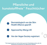 WaterWipes Sensitive+ Vochtige doekjes voor onderweg, 100 doekjes (10 stuks), 3 in 1 Reinigt, verzorgt, beschermt, 99,9% water, geurvrije doekjes