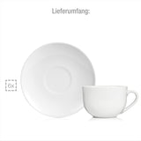 Sänger New Port koffiekopjesset, 12 kopjes voor 6 personen, kop en schotels van wit porselein, 150 ml | DE PREMIUM COLLECTIE