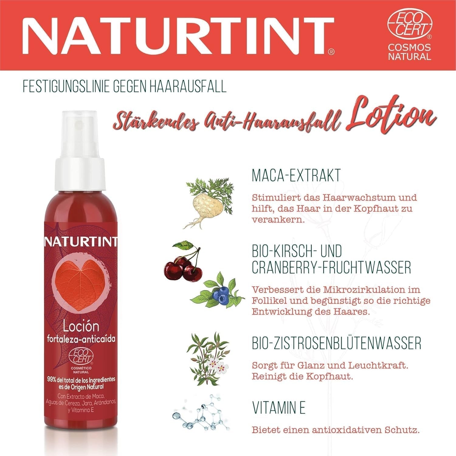 Naturtint, Versterkende lotion tegen haaruitval, 125 ml Naturtint haarverzorging