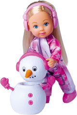 Simba 105733646 - Evi Love Snow, pop in schattig sneeuwpak met een bouwbare sneeuwpop, 12 cm, vanaf 3 jaar