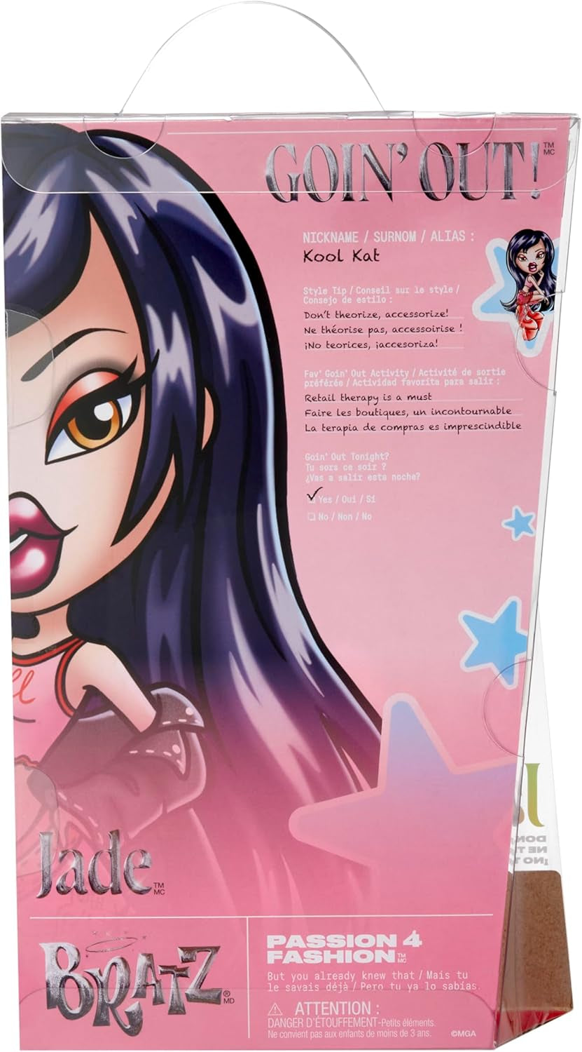 Bratz gaat weg! - Jade - 1 verzamelpop met accessoires, outfit, tas, zonnebril en borstel - Speelgoed voor kinderen - Vanaf 6 jaar, Rood