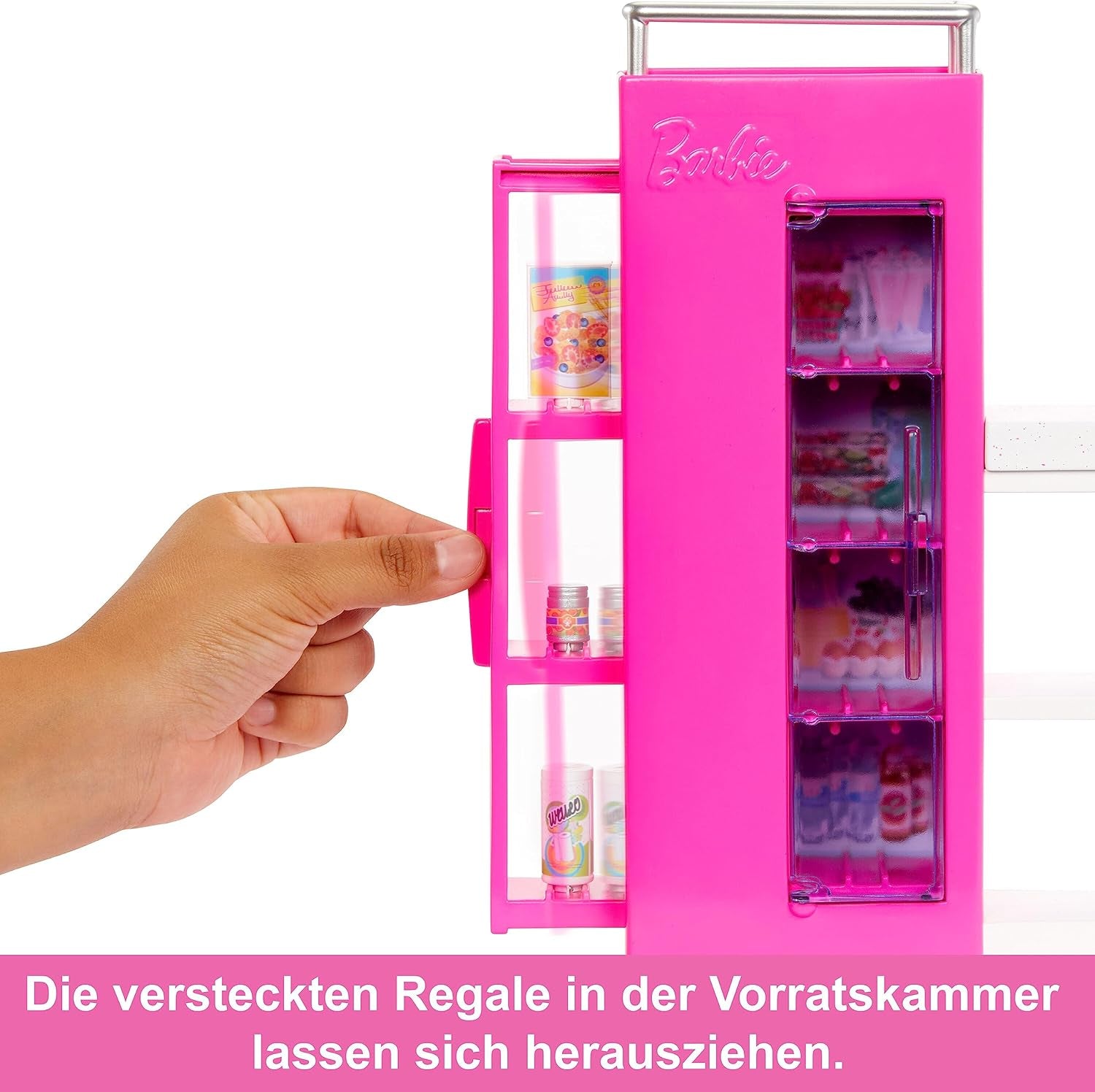 Barbie-poppenkastspeelset met meer dan 25 keukenonderdelen en accessoires - perfect voor kleine fijnproevers en cadeau voor kinderen vanaf 3 jaar, HJV38