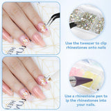 Harz Strasssteine ​​4200 Stuks Strass Kristalle 1Mm-5Mm Gemischte Kinder Bastelsachen Kit Mit Strass Mit Picking Pinzette en Stift Für DIY Nägel Kleidung Kunsthandwerk Gemischt Becher Party (A)