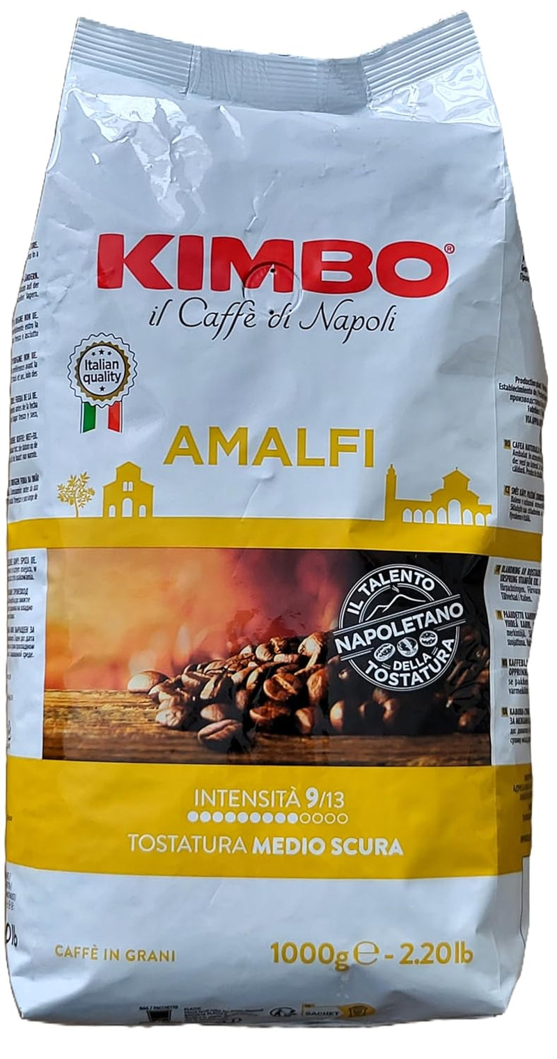 Hele Amalfi koffiebonen (100% Arabica), medium gebrand, zak van 1 kg