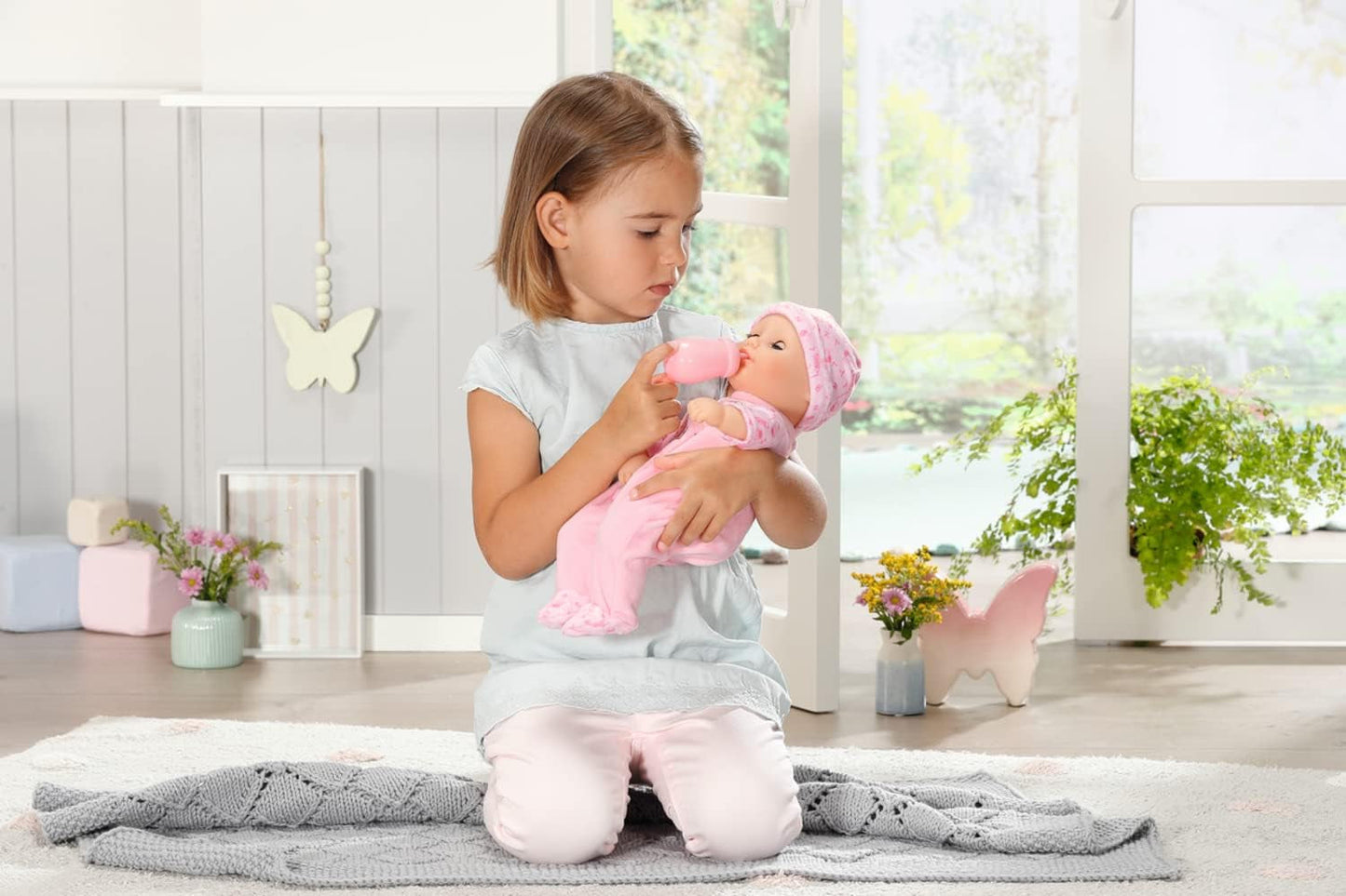 Annabell Kleine Annabell zachte pop 36cm, met stoffen lijfje en slaapogen, 36cm, 709870 Zapf Creation