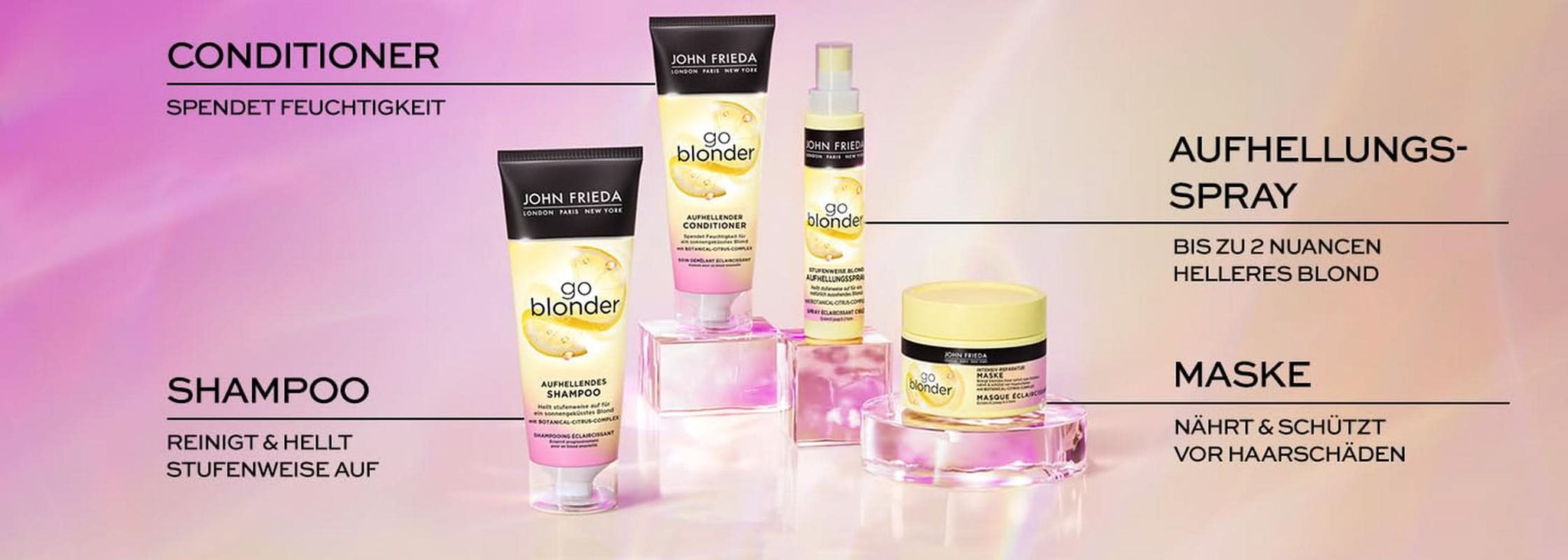 John Frieda Sheer Blonde Go Blonder Shampoo, 250 ml Douche en Bad Naty Shop