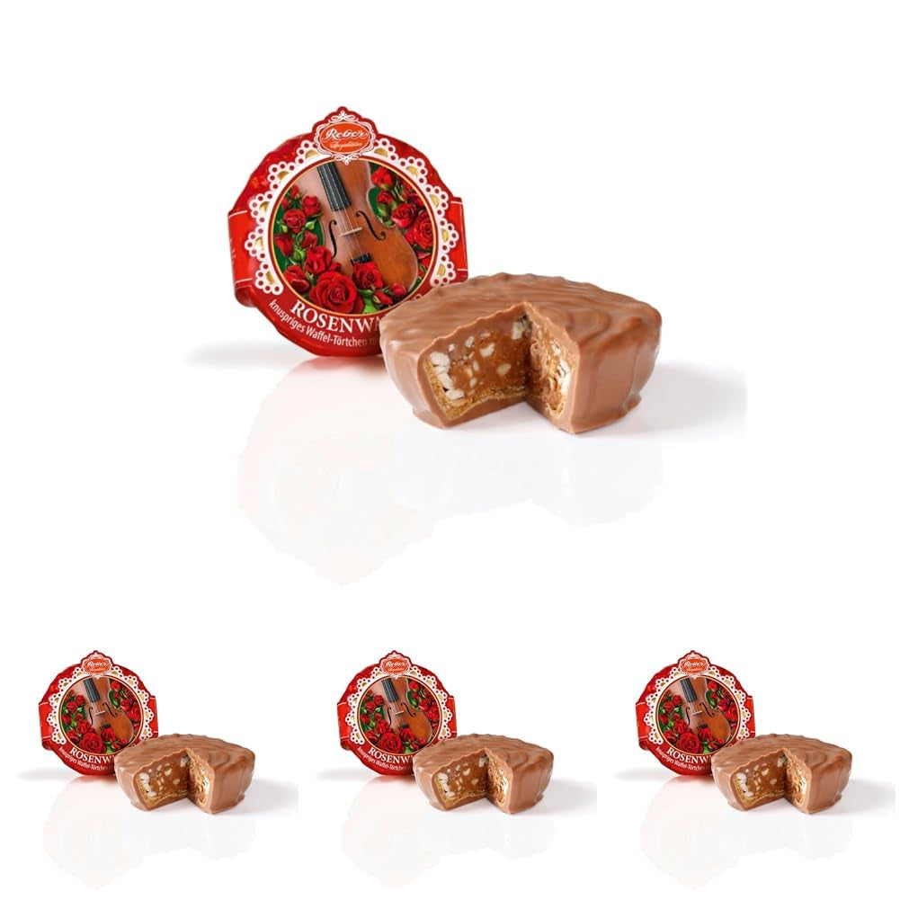 Reber Bites Chocolade- en Truffeltaart, cognactruffels op romige noga, omhuld met delicate Alpenmelkchocolade, 40 g (1 stuk)