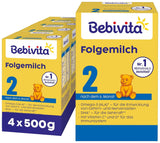 2 Folgemilch (4 x 500 g), nach dem 6. Monat, met vitamine C en D, Omega-3 (DHA), alternatief verzadigd