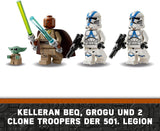 LEGO Star Wars Ontsnapping met de BARC Speeder, de Mandalorian set, speelgoedfiets met zijspan, inclusief de figuren Kelleran Beq en Grogu, cadeau voor jongens en meisjes vanaf 8 jaar 75378 Bouwsets Beuche in LEGO-Store